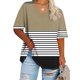 thumbnail image 2 of Camisetas de Cuello en V Mujeres de Manga Corta Sobredimensionada Impresa Camiseta Interior de Verano, Top Deportivo para el Uso Casual, 2 of 4