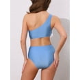 thumbnail image 3 of DARING DIVA Women's 2 Piece One Shoulder Elegant Bikini Sets M Sky Blue, 3 of 6