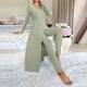 thumbnail image 5 of Pincandy Women's Solid Color Pajama Set - Crew Neck Long Sleeve Top & Pants, Casual & Comfortable for Homewear, 5 of 5