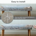 thumbnail image 5 of Whosucclay Starfish Seashells Wood Print Stretch Dining Bench Cover Removable Bench Slipcover Stretch Bench Seat Furniture Protector Dining Chair Slipcovers for Living Room and Kitchen, 5 of 7