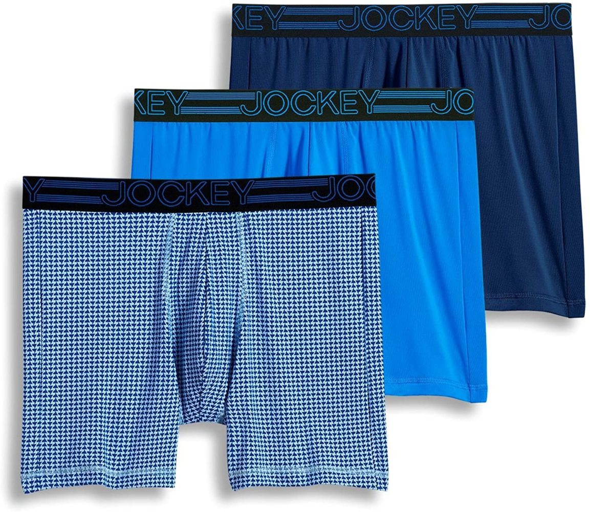 "Jockey Mens Underwear Active Microfiber 9"" Midway Brief 3 Pack