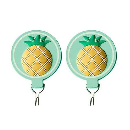 

Wood Hanging Hooks 2pcs Wooden Wall Hooks Wall Hanger Cartoon Fruit Shape Design for Home Bedroom Kitchen (Pineapple Green + Yellow)