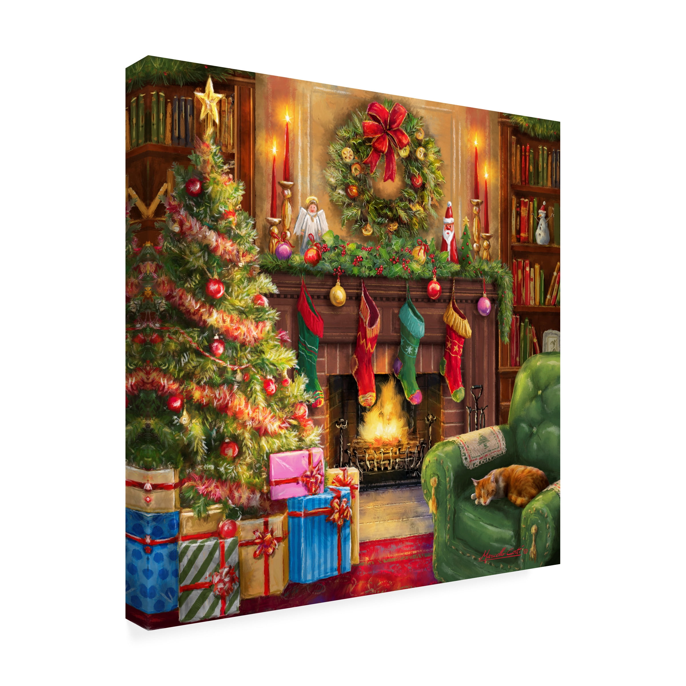 ALI Corti 'Cozy Christmas Evening' Canvas Art