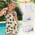 thumbnail image 6 of Xoenoiee Yellow Palm Tree Print Girls Tankini Swimsuits 2 Piece Summer Boyshort Bathing Suit Rash Guard Swimwear for Kids Child Beach with Sun Protection, Size 10-11 Years, 6 of 7