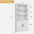thumbnail image 2 of Qinaqin Compacto 5 Niveles Bookcase Farmhouse Madera Bookshelves con Abierto Shelves y cm de Profundidadoors Vintage Profundidadisplay Gabinete para Living Rooms Bedrooms Apartments Offices, 2 of 7