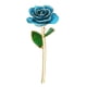 thumbnail image 5 of Rosa de tallo largo bañada en oro de 24 quilates en caja de regalo con soporte (rosa azul claro con soporte), 5 of 14