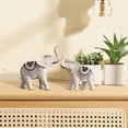 thumbnail image 6 of Good Luck Decorative Sculpture Animal Figurine Tabletop Housewarming Gifts Crafts Couple Elephants Statue for Bookcase Office Living Room White, 6 of 9
