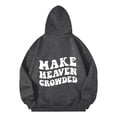 thumbnail image 5 of Make Heaven Crowded Hoodies for Women 2025 Fall Winter Long Sleeve Christian Graphic Hooded Sweatshirt Pullover Tops, 5 of 6
