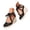 Black, variant on Closed Toe Sandals for Women 3.35 Inch Wedge Platform Espadrilles Heels Lace up Summer Beach Dressy Walking Shoes Size 6-10