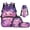 Purple Flower Axolotl, variant on Garronmavis Construction Trucks Kids Boys Backpack 4-Piece Set - Includes School Backpack, Lunch Bag, Pencil Case, Water Holder Case, Lightweight School Bag for Outdoor Picnic
