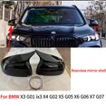 thumbnail image 2 of for BMW X3 G01 ix3 X4 G02 X5 G05 X6 G06 X7 G07 2018-2023 Adhesive installation Rear Side View Mirror Cover Shell Replacement ac Glossy Black, 2 of 6