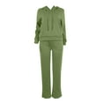 thumbnail image 4 of Cathalem Lounge Sets for Women 2 Piece Sets for Women 2024 Trendy Fall Outfits Jogger Sweat Pants Set Wide Leg Tracksuit Matching Sweatsuits (Green,M), 4 of 6