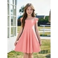thumbnail image 2 of Girls Dress Summer Ruffle Sleeve Mesh Casual Party Dresses with Pockets for Kids, 2 of 18