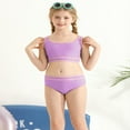 thumbnail image 4 of GYRATEDREAM Girl's 2 Piece Swimsuit Sport High Waist Teen Kids Bikini Set Bathing Suit Swimwear for 11-12Y Purple, 4 of 9