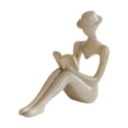 thumbnail image 3 of Figura de resina de niña leyendo, estatua, establo, artesanía, decoración, obra de arte, escultura Gris, 3 of 9