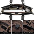 thumbnail image 4 of Leather Lawyers Briefcase Shoulder Laptop Business Slim Bags for Men & Women Black, 4 of 7