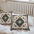 thumbnail image 6 of Throw Pillow Covers 18x18 Inch Set of 2, Red Teal Brown Southwestern Waterproof Outdoor Pillow Covers, Ethnic Geometric Boho Retro Decorative Cushion Pillowcases for Couch, Sofa, Bed, Garden, Patio, 6 of 9