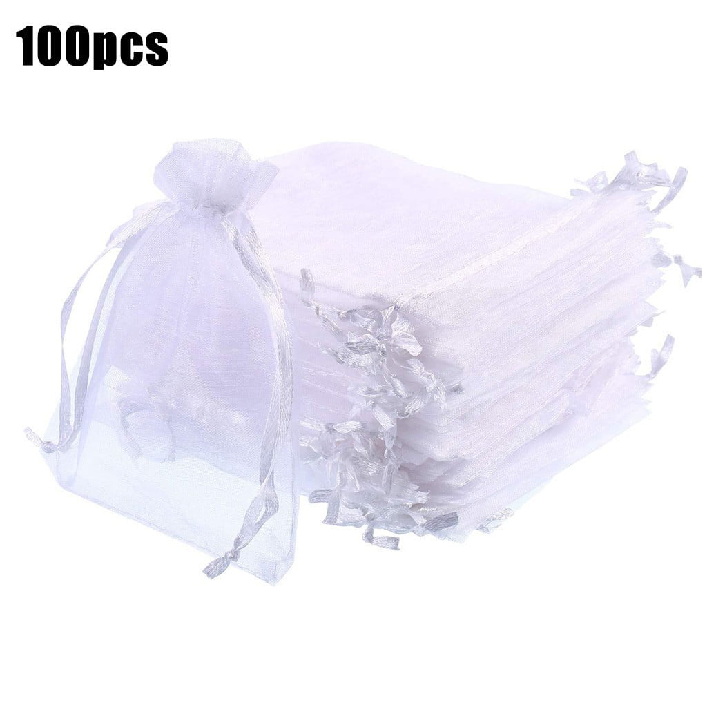 100pcs Organza Wedding Favour Gift Candy Bags Jewelry Pouch Traveling Bags 5*7cm 