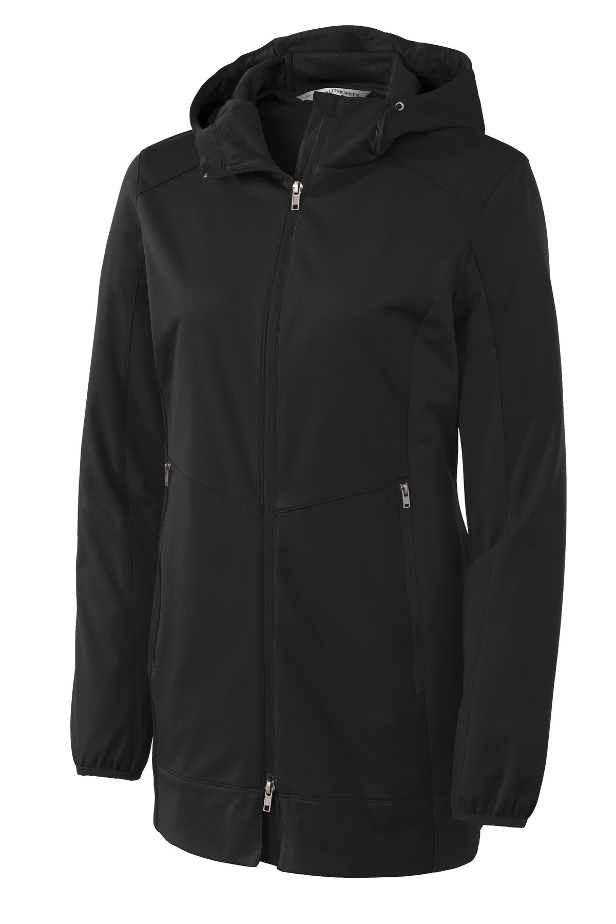 Port Authority Ladies Active Hooded Soft Shell Jacket-XS (Deep Black) - image 5 of 6