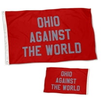 Double Sided Ohio Against The World Flag Banner 3x5Feet Garden house Flag banner Wall Decor Red Flag Banner with Brass Grommets 3x5 Feet