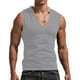 thumbnail image 1 of Camiseta sin mangas de cuello en V lisa para hombre: camiseta informal transpirable sin mangas para el verano, la playa y el entrenamiento., 1 of 5
