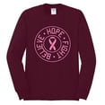 thumbnail image 2 of Believe Hope Awareness Mens Long Sleeve Shirt, Maroon, Large, 2 of 3