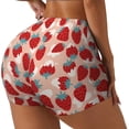 thumbnail image 2 of Vsdgher Red Strawberry print Workout Shorts for Women Seamless Soft Smooth Gym Yoga Scrunch Active Exercise Fitness Shorts, 2 of 8