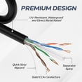 thumbnail image 2 of Cables Direct Online 500FT CAT6 Outdoor 23AWG 550MHz UTP Copper Clad Aluminum Solid Bulk Ethernet Cable Direct Burial UV Wire, 2 of 7
