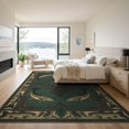 thumbnail image 3 of ODIKA 9'x12' Washable Area Rug Non-Slip, Chair-Friendly Fish Lake Border Motif Theme Trout Lure Cabin Fishing Vintage Refined Structured for Dining Room, Basement, Large Office, 3 of 7
