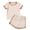 Beige, variant on Toddler Baby Summer Outfit Soft Comfortable Breathable Short Sleeve Striped T-Shirt and Short Set for 1-6 Years Boys and Girls