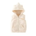 thumbnail image 1 of TIEVOSA Boys Girls Winter Vest Zip up Cute Soft Jackets（White）, 1 of 4