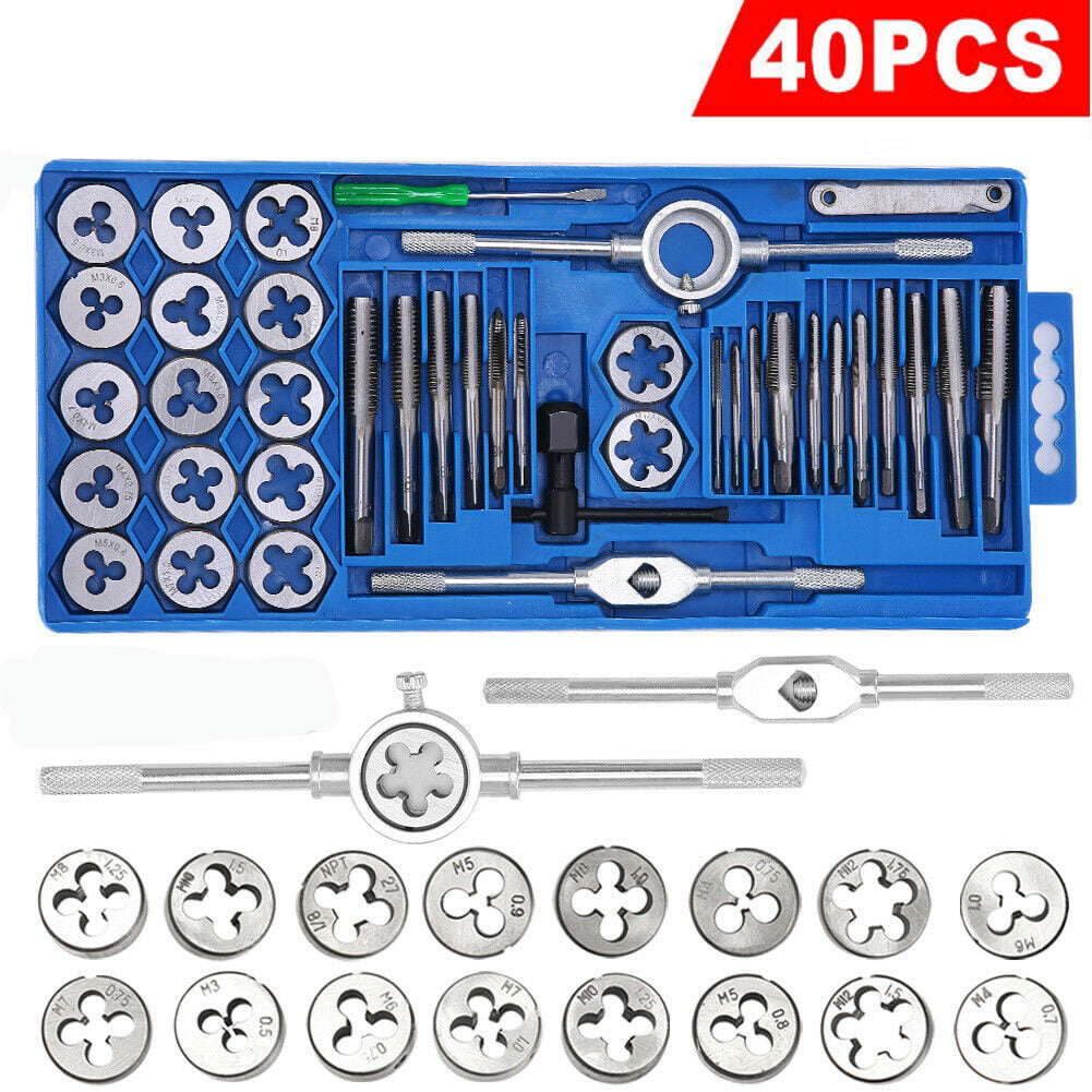 Storage case Hand Tools Spanners Wrenches 40PC Professional Metric tap Wrench and die Set cuts M3-M12 Bolts
