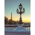 thumbnail image 2 of Frank, Assaf 15x18 White Modern Wood Framed Museum Art Print Titled - Street light on a bridge with Eiffel Tower in bakcground, Paris, France, 2 of 4