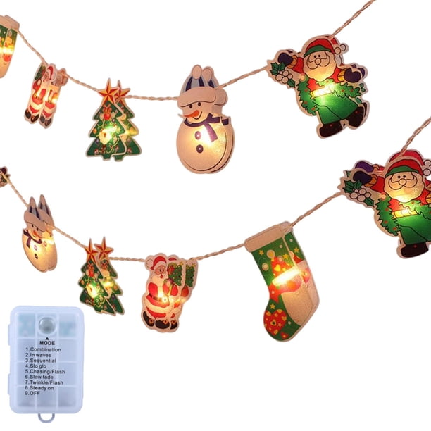 Adorno colgante de luces navideñas para árbol de Navidad con 8 modos de parpadeo LED 25 m