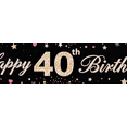 thumbnail image 3 of Glittery Happy 40th Birthday Banner with Heart Balloon Star Elements Party Supplies Photography Props Birthday Decoration Backdrop Background Decor, 3 of 7