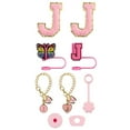 thumbnail image 1 of Drinkware Accessory Set Embroidery Patch Straw Covers Charm Necklace Chain Leak Guard Accessories for Cups Complete Decorative Upgrade Kit, 1 of 3