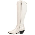 thumbnail image 2 of Journee Signature Womens Genuine Leather Pryse Almond Toe Pull On Knee High Boots, 2 of 8