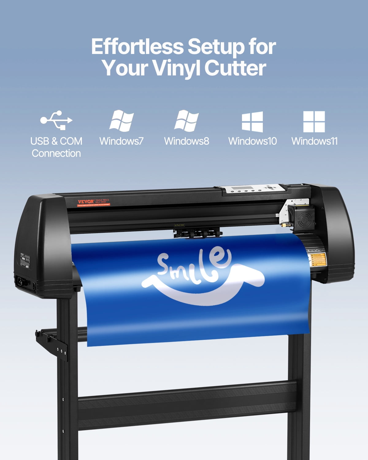 VEVOR Vinyl Cutter Machine, 28inch Vinyl Plotter, LCD Display Plotter Cutter, Adjustable Double-Spring Pinch Rollers Sign Cutting Plotter, Plotter with Signmaster Software for Design and Cut