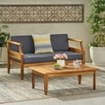 thumbnail image 2 of Noble House Aston Outdoor Mid-Century/Modern Wood Loveseat Set in Teak/Brown, 2 of 10