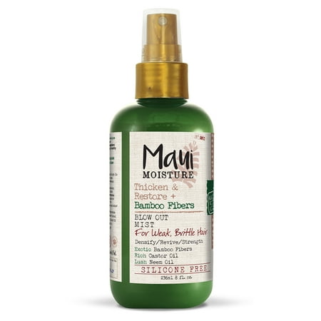 Maui Moisture Thicken & Restore + Bamboo Fiber Blow Out Mist, 8 FL (Best Hair Styling Product For Blow Drying)