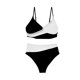 thumbnail image 1 of Traje de Baño de Bikini de Mujer 2025 Primavera/Verano Nuevo Color Sexy Bloqueado Conjunto de Traje de Baño Dividido para la Playa, 1 of 9