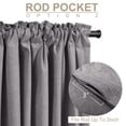 thumbnail image 4 of Cortinas 100% opacas de lino, 50 x 213 cm, 2 paneles, gris oscuro, 4 of 7