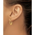 thumbnail image 4 of 14K Yellow Gold Polished Bamboo Design Hollow Hoop Earrings (13 X 3) Made In Indonesia s825, 4 of 6