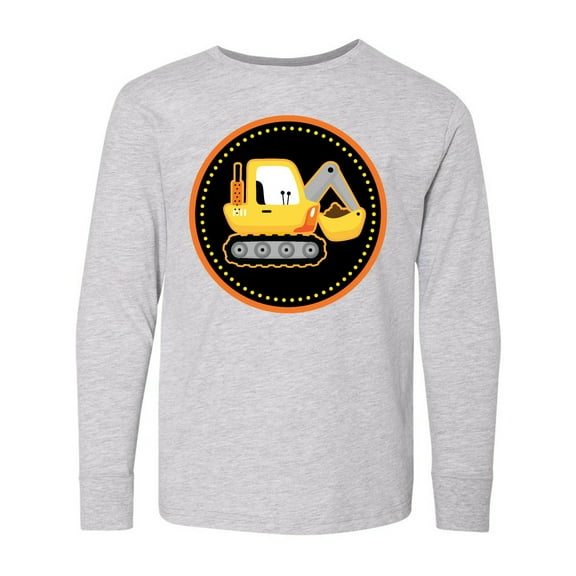 Inktastic Construction Digger Truck Long Sleeve Youth T-Shirt