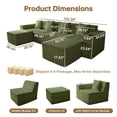 thumbnail image 4 of SEENYOO 133" Cloud Couch, Green Modular Sectional Sofa with 2 Ottomans, Corduroy Deep Seat for Living Room, No Assembly Required, 4 of 14