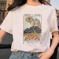 thumbnail image 4 of Camiseta estampada de manga corta para mujer, camisa con estampado de Tarot, flor de tarjeta, tiempo divertido, moda de dibujos animados, patrón superior, Verano, 4 of 5
