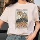 thumbnail image 4 of Camiseta estampada de manga corta para mujer, camisa con estampado de Tarot, flor de tarjeta, tiempo divertido, moda de dibujos animados, patrón superior, Verano, 4 of 5