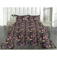 thumbnail image 2 of Ambesonne Tropical Quilted Bedspread Set 3 Pcs, Watercolor Grevillea Art, Twin, Dried Rose and Earth Yellow, 2 of 4