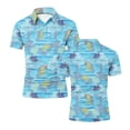 thumbnail image 5 of COSFO Men Polo Shirts Short Sleeve Mesh Hawaiian Performance Shirt Collared Summer Quick Dry Slim Fit Pullover Tops, 5 of 6
