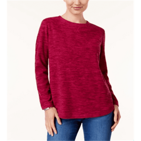 Karen Scott Women's Marled Sweatshirt Magenta Size Petite XL
